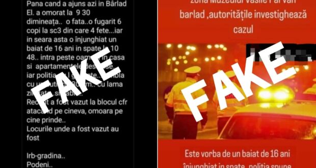 Avertisment privind o presupusă evadare și acte de violență în Bârlad